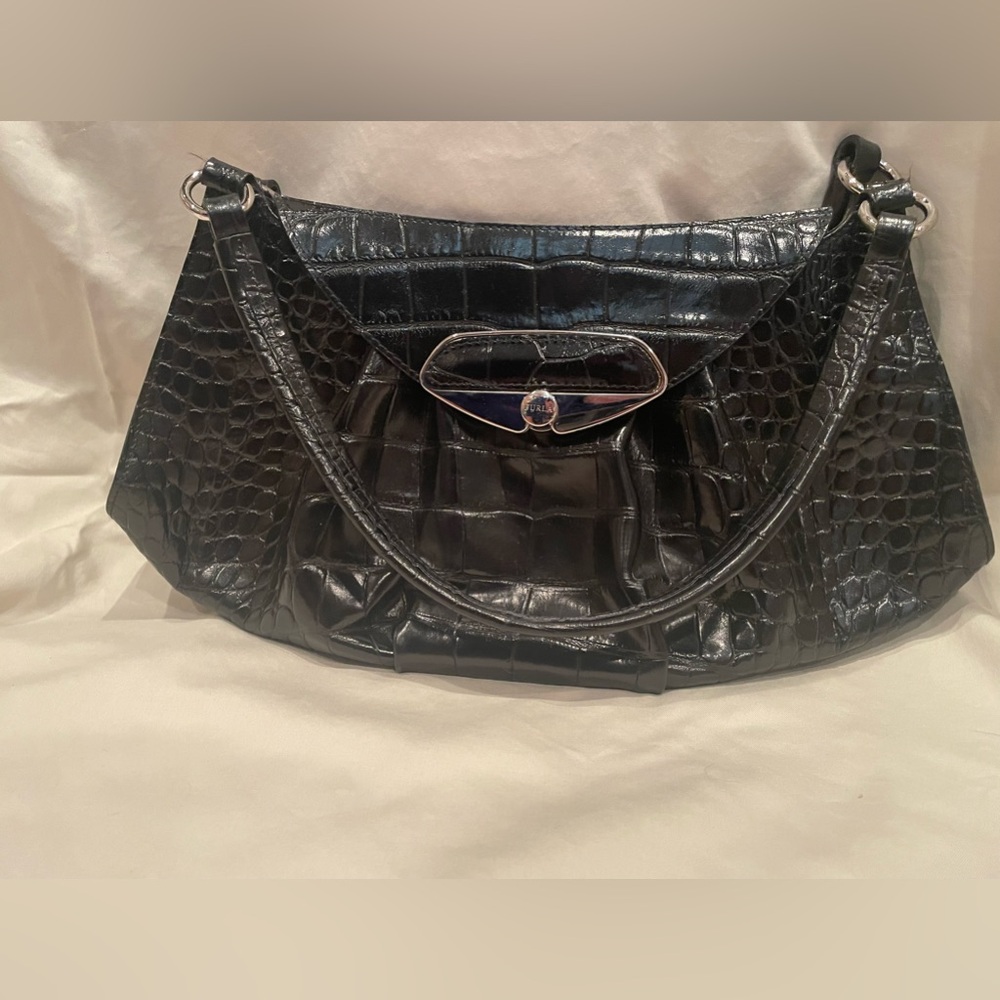 Furla Black Leather Shoulder Bag